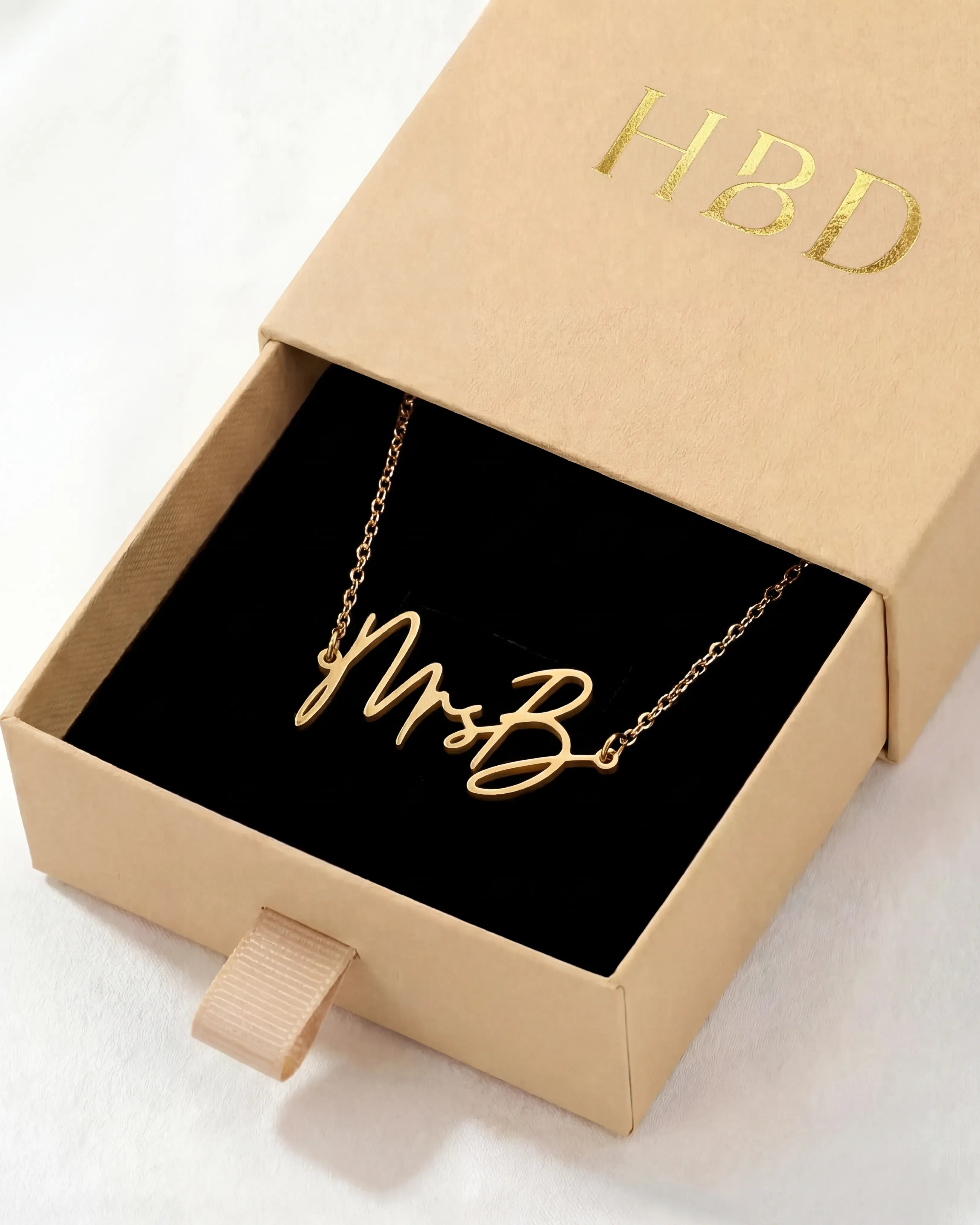 Personalised Mrs Necklace | Bridal Gift in Gold & Silver