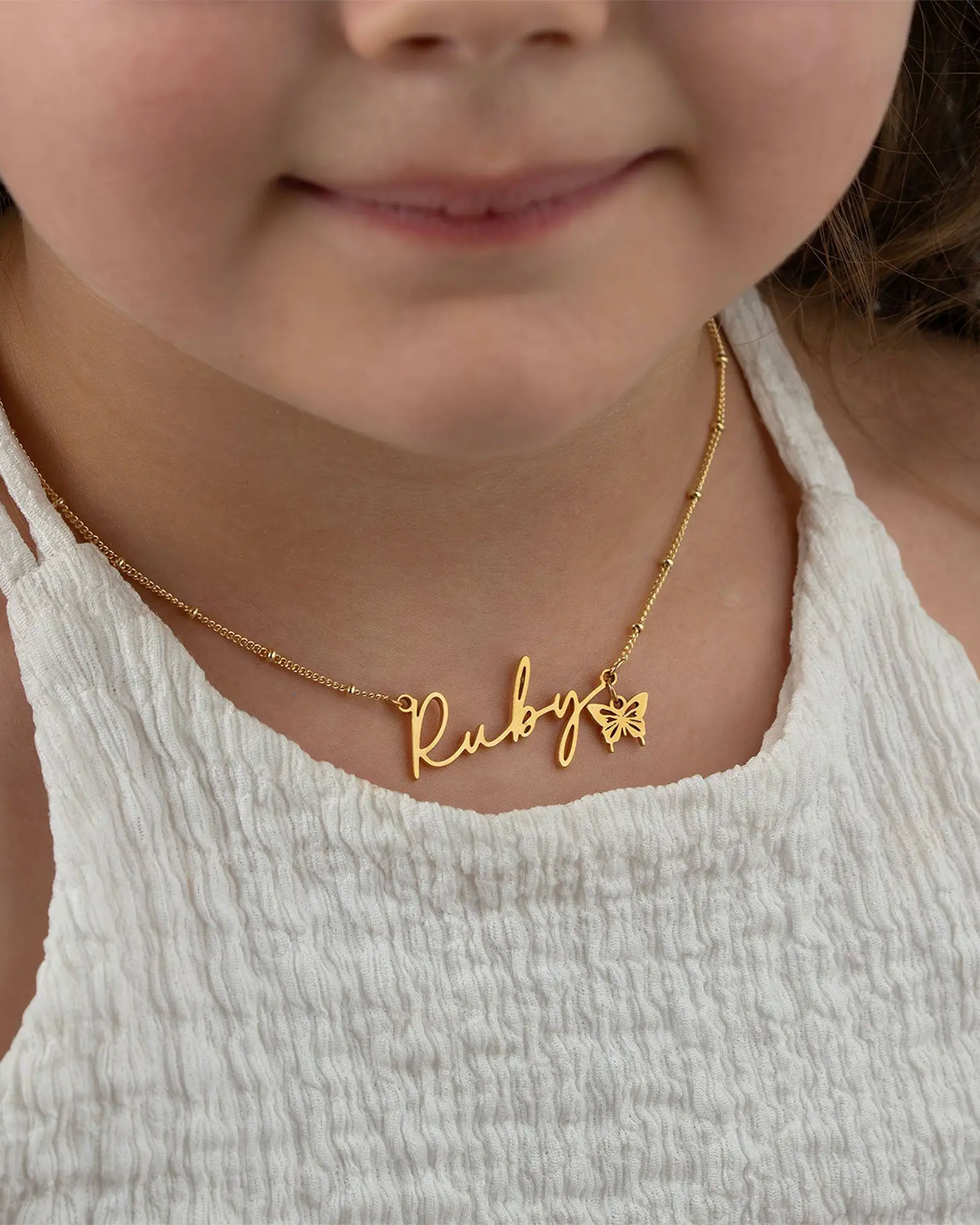 Kids Gift Box – Personalised Name Necklace, Teddy & Cookie Set