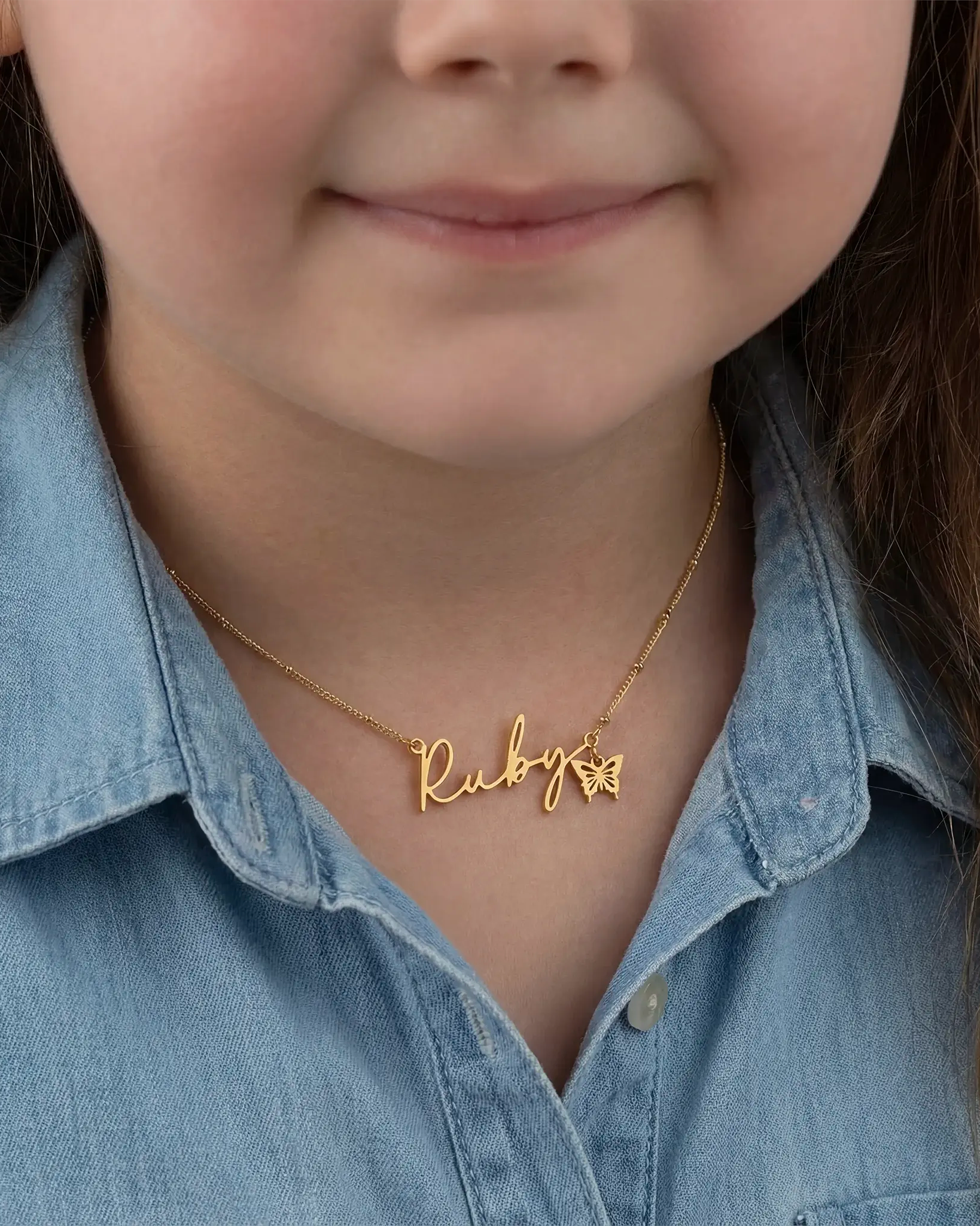 Kids Name Necklace – Personalised Children’s Jewellery in Silver or Gold – Font3