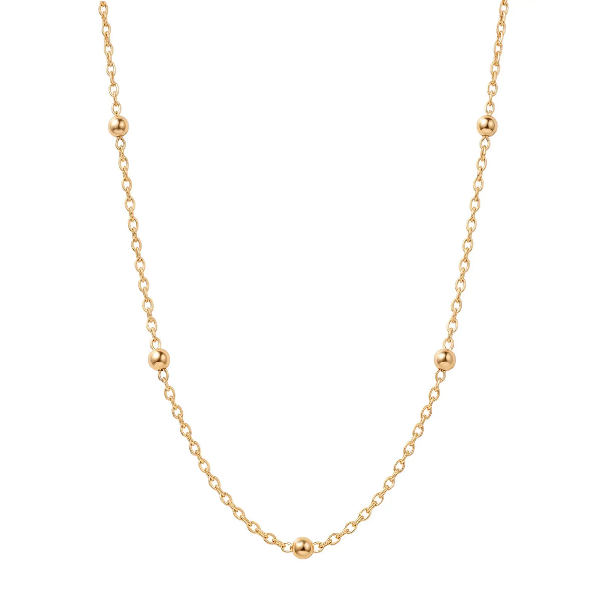 Satellite Ball Curb Chain in 18ct Gold or Sterling Silver – Fine Layering Chain 14" to 20"