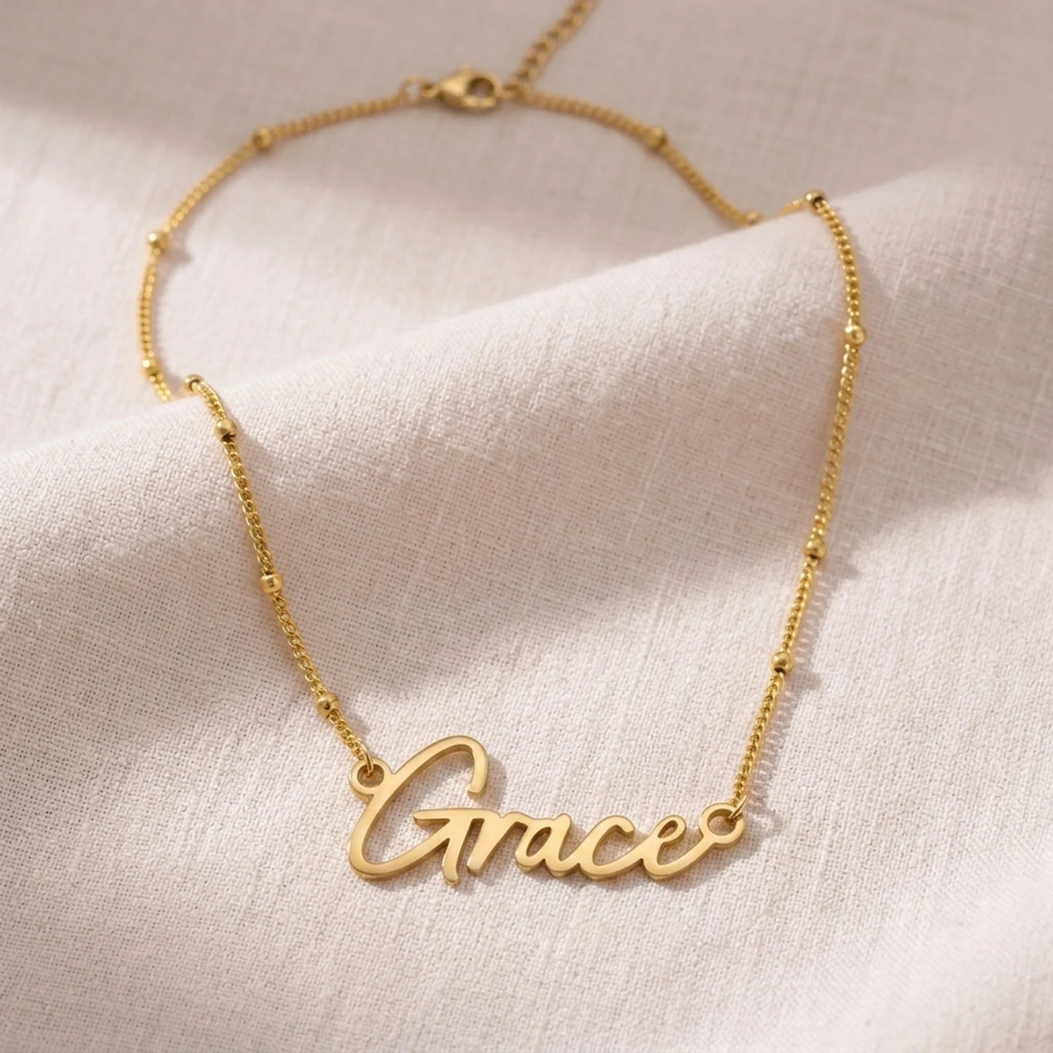 Grace Name Necklace | 18ct Gold, Silver & Vermeil | Ready to Ship