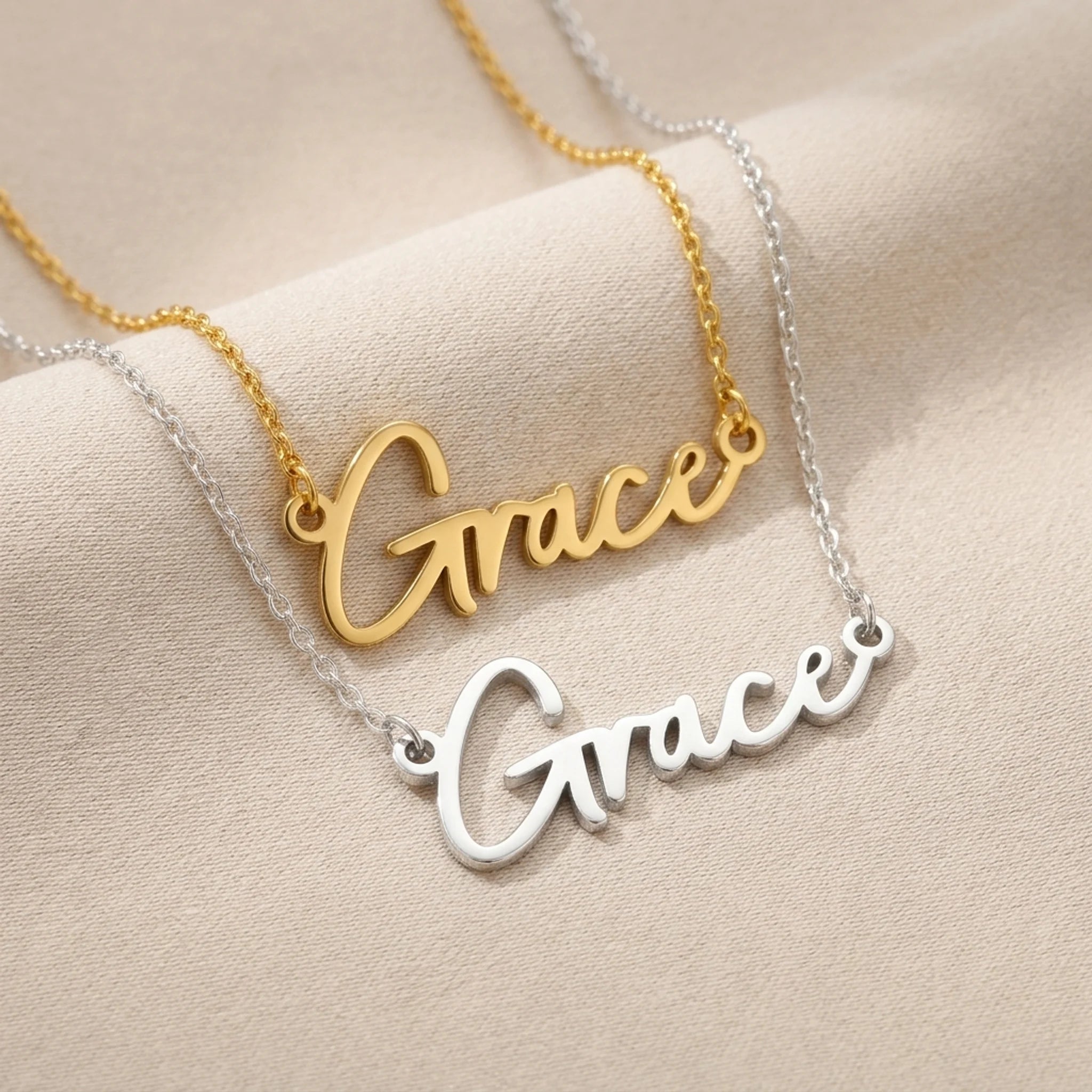 Grace Name Necklace | 18ct Gold, Silver & Vermeil | Ready to Ship