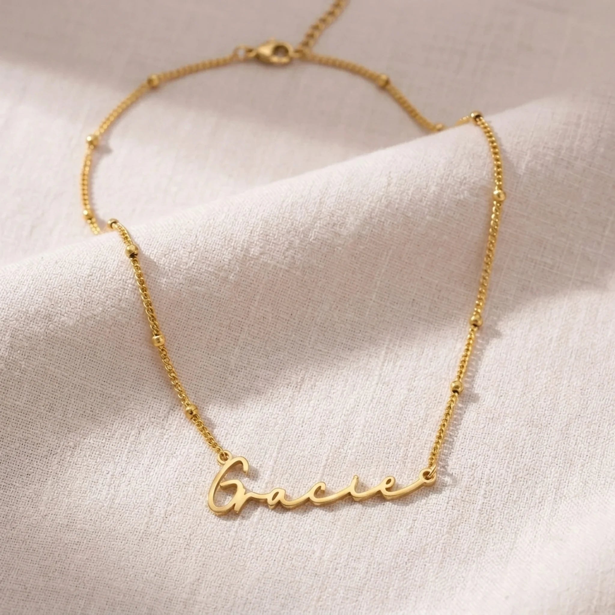 Gracie Name Necklace | 18ct Gold, Silver & Vermeil | Ready to Ship