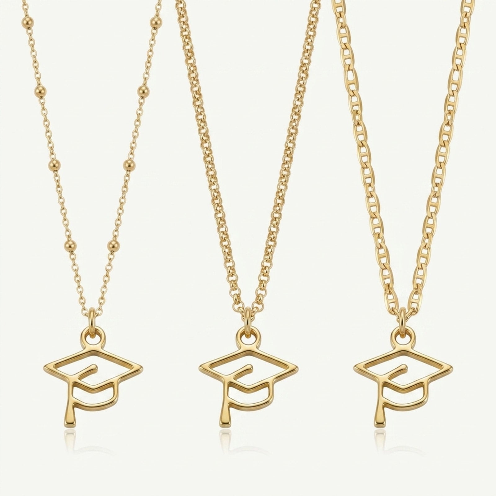 Graduation Cap Charm Necklace & Bracelet