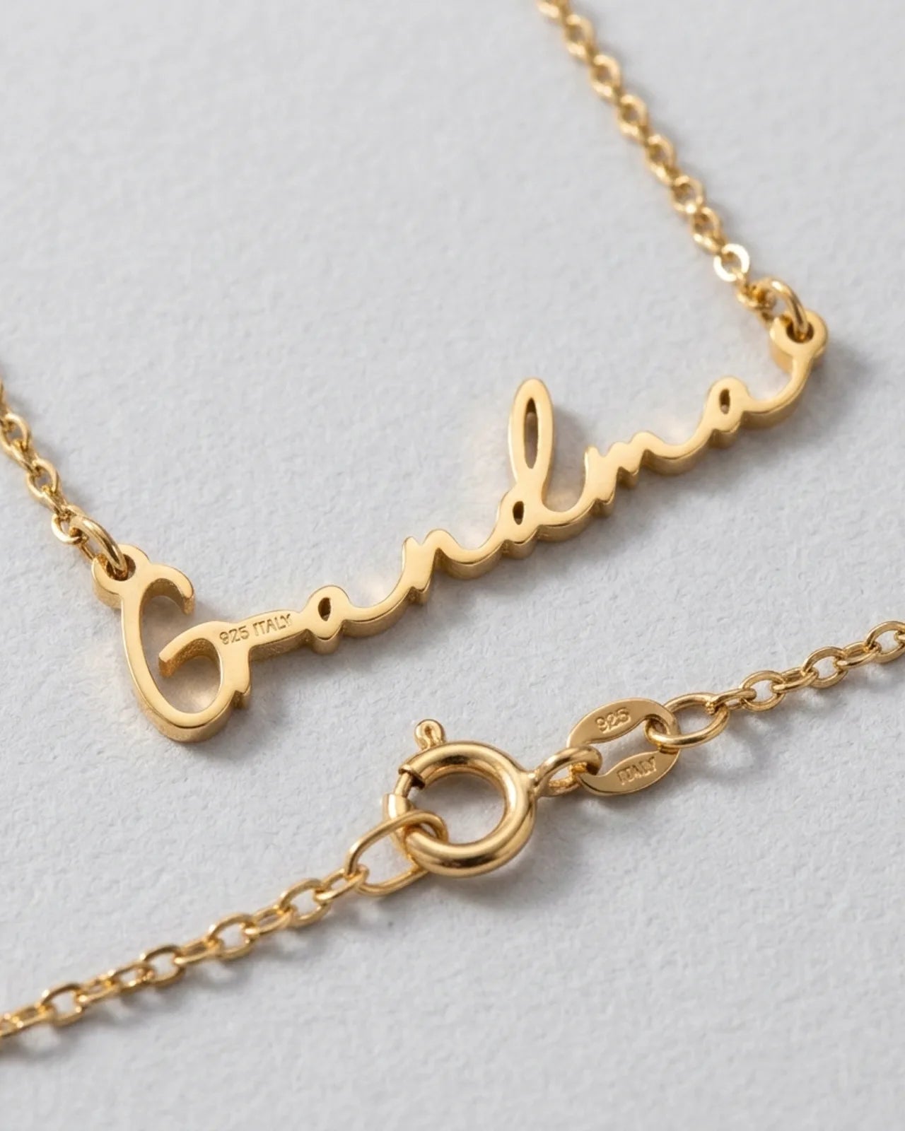 Grandma Necklace in 18ct Gold or Sterling Silver with 3 Chain Styles