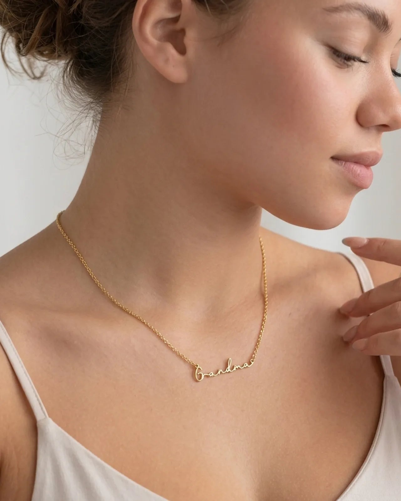 Grandma Necklace in 18ct Gold or Sterling Silver with 3 Chain Styles