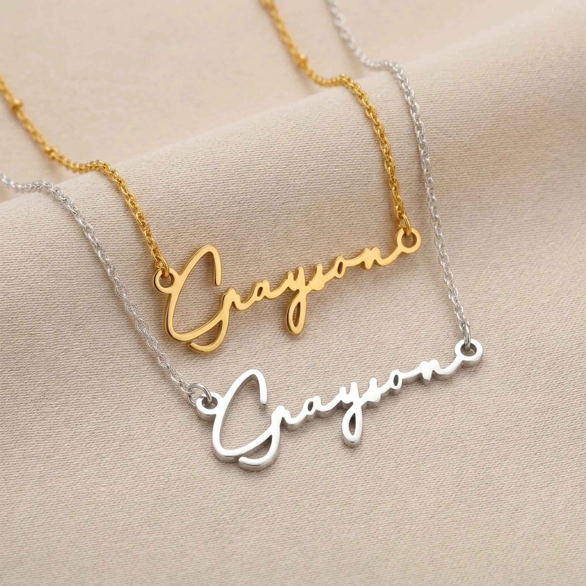 Grayson Name Necklace | 18ct Gold, Silver & Vermeil | Ready to Ship