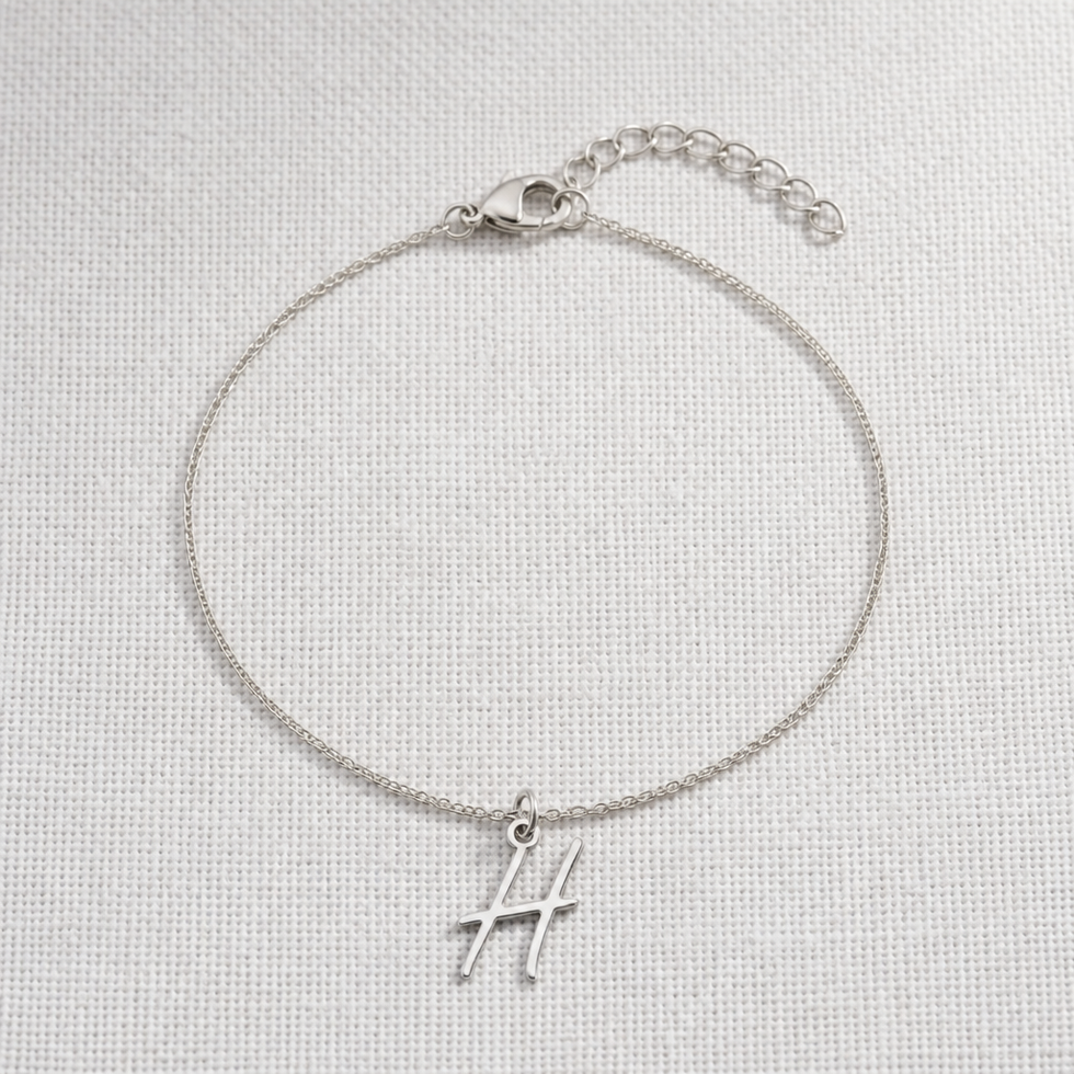 H Bracelet | Initial & Letter H Charm, Gold & Silver