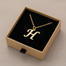 H Necklace | Initial & Letter H Pendant, Gold & Silver