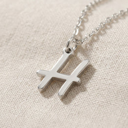 H Necklace | Initial & Letter H Pendant, Gold & Silver