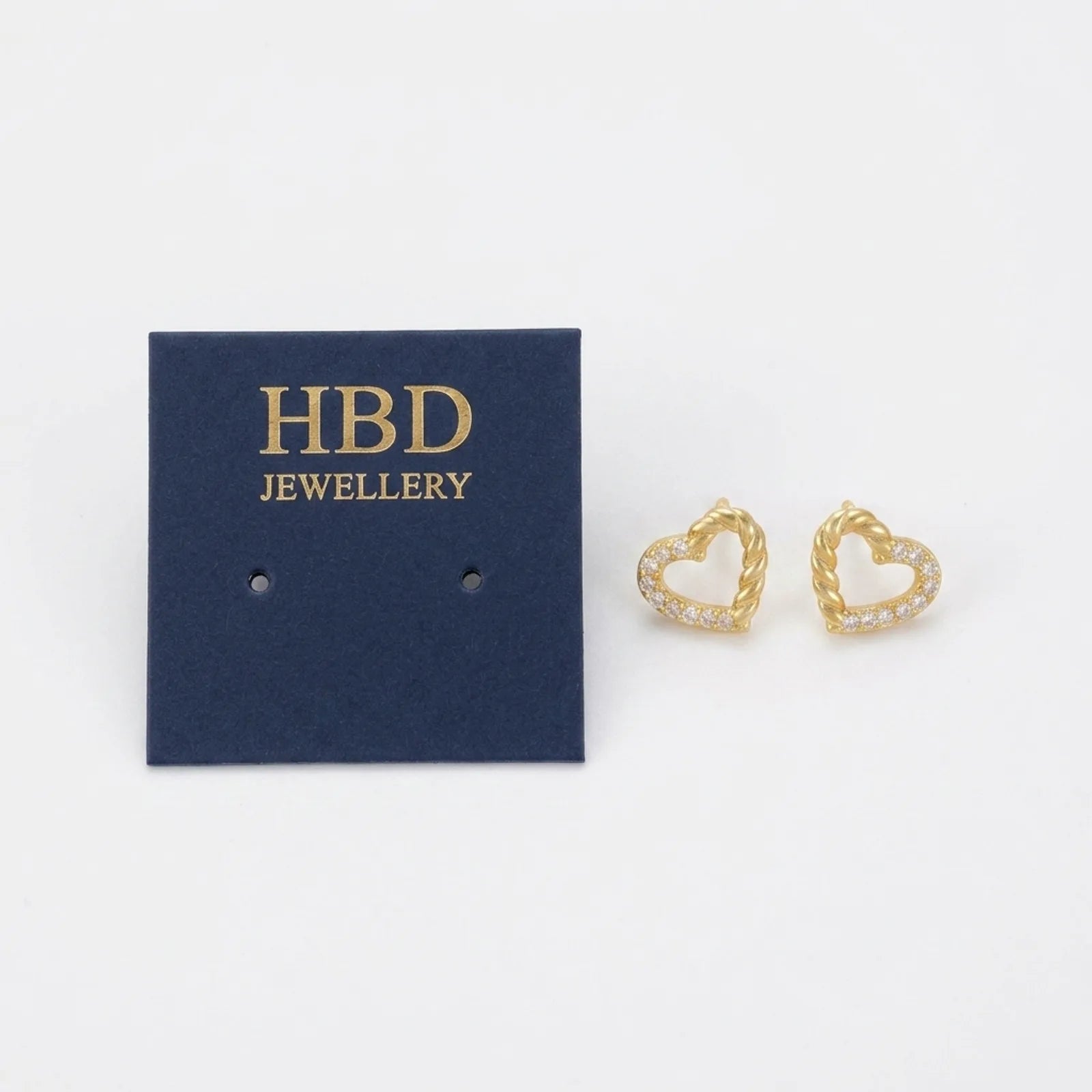 Half Twist Open Heart Stud Earrings