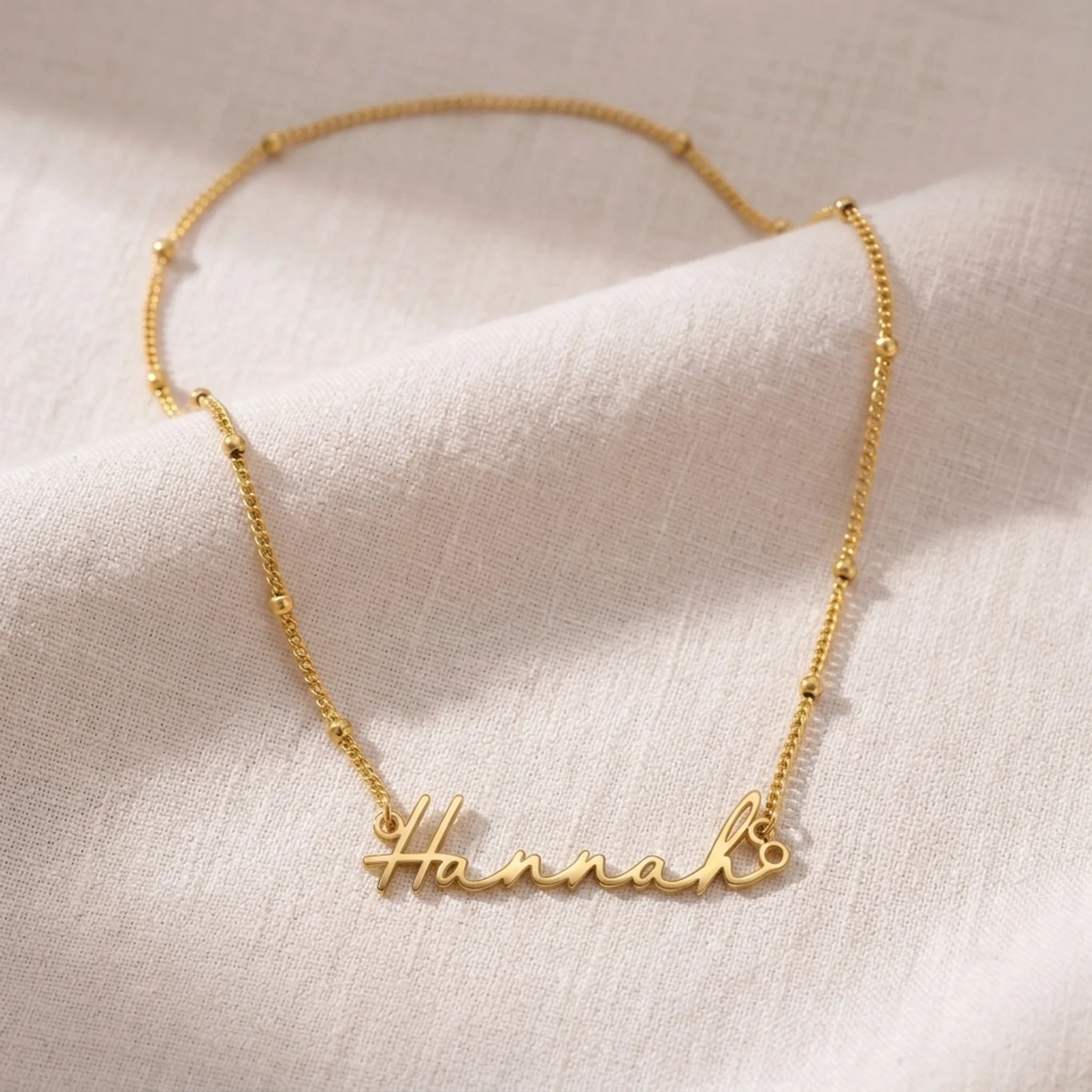 Hannah Name Necklace | 18ct Gold, Silver & Vermeil | Ready to Ship