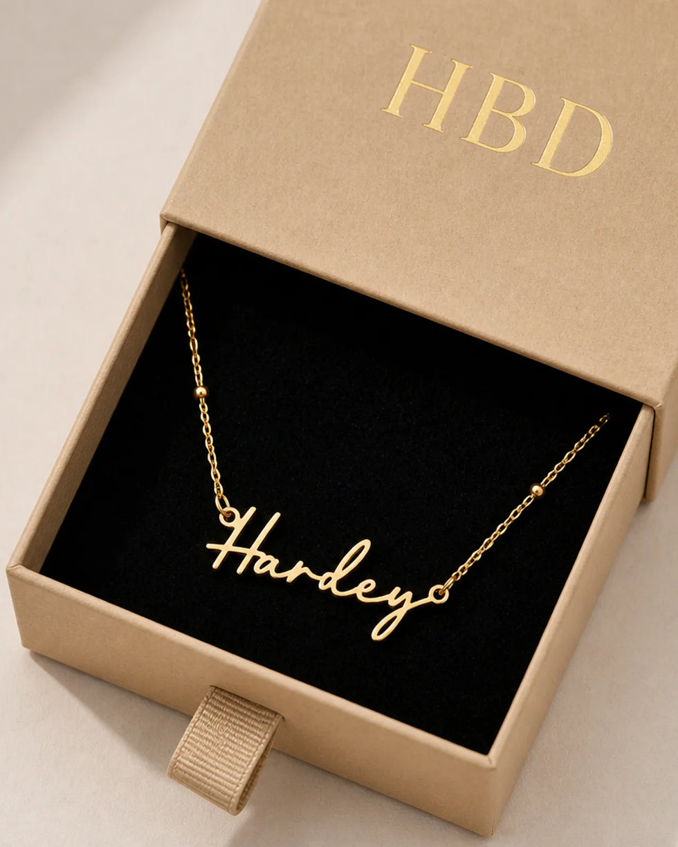 Harley Name Necklace | 18ct Gold, Silver & Vermeil | Ready to Ship
