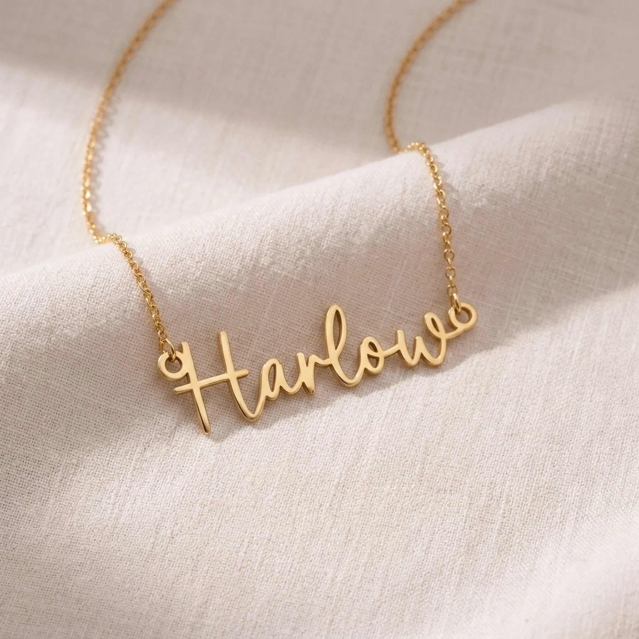 Harlow Name Necklace | 18ct Gold, Silver & Vermeil | Ready to Ship