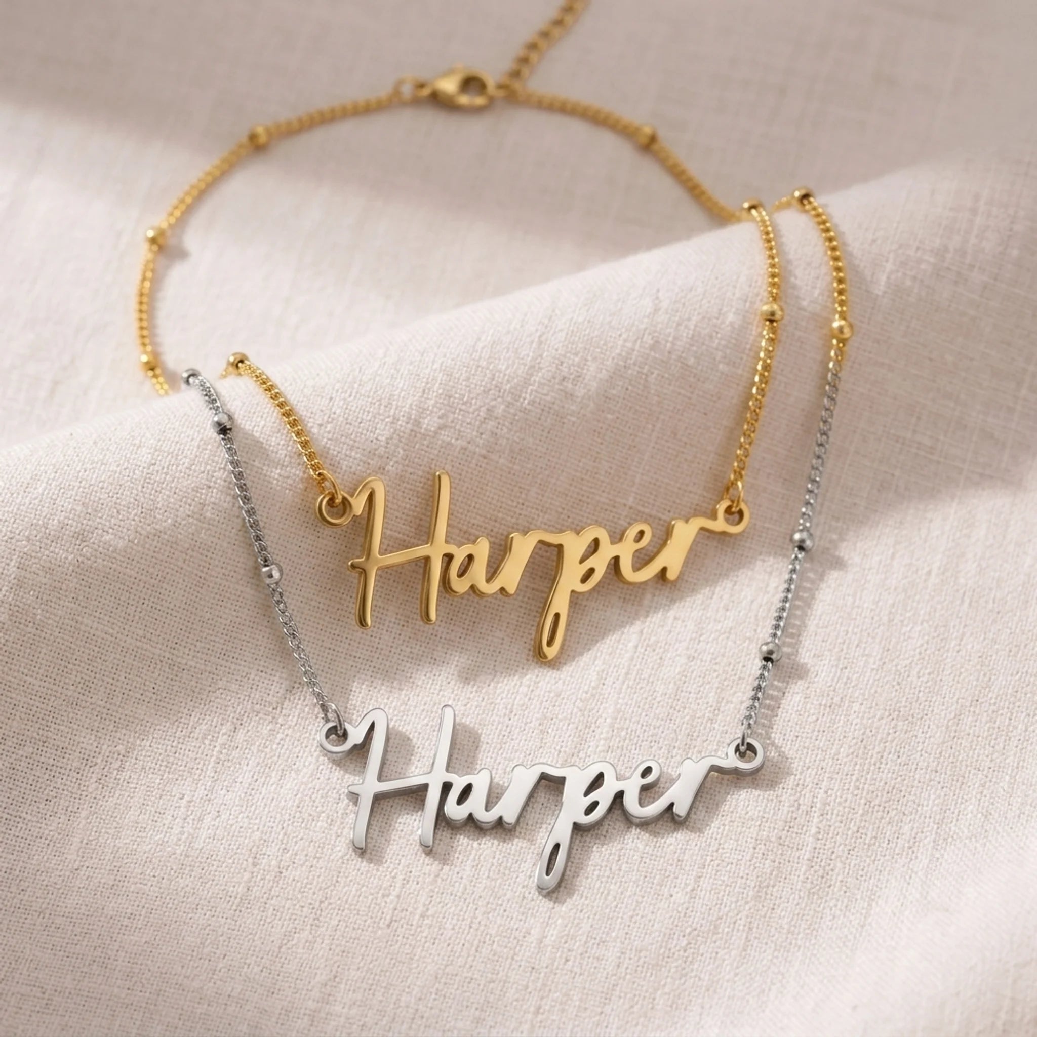 Harper Name Necklace | 18ct Gold, Silver & Vermeil | Ready to Ship