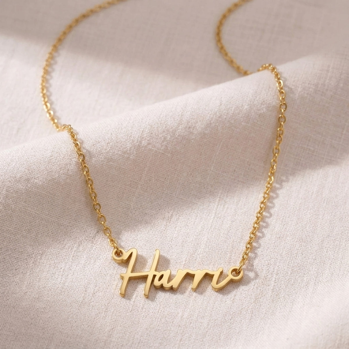 Harri Name Necklace | 18ct Gold, Silver & Vermeil | Ready to Ship