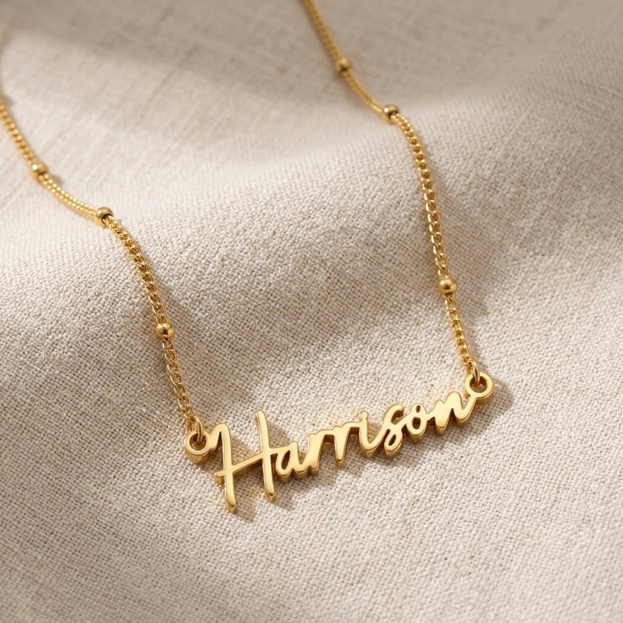Harrison Name Necklace | 18ct Gold, Silver & Vermeil | Ready to Ship