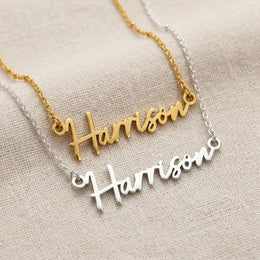 Harrison Name Necklace | 18ct Gold, Silver & Vermeil | Ready to Ship