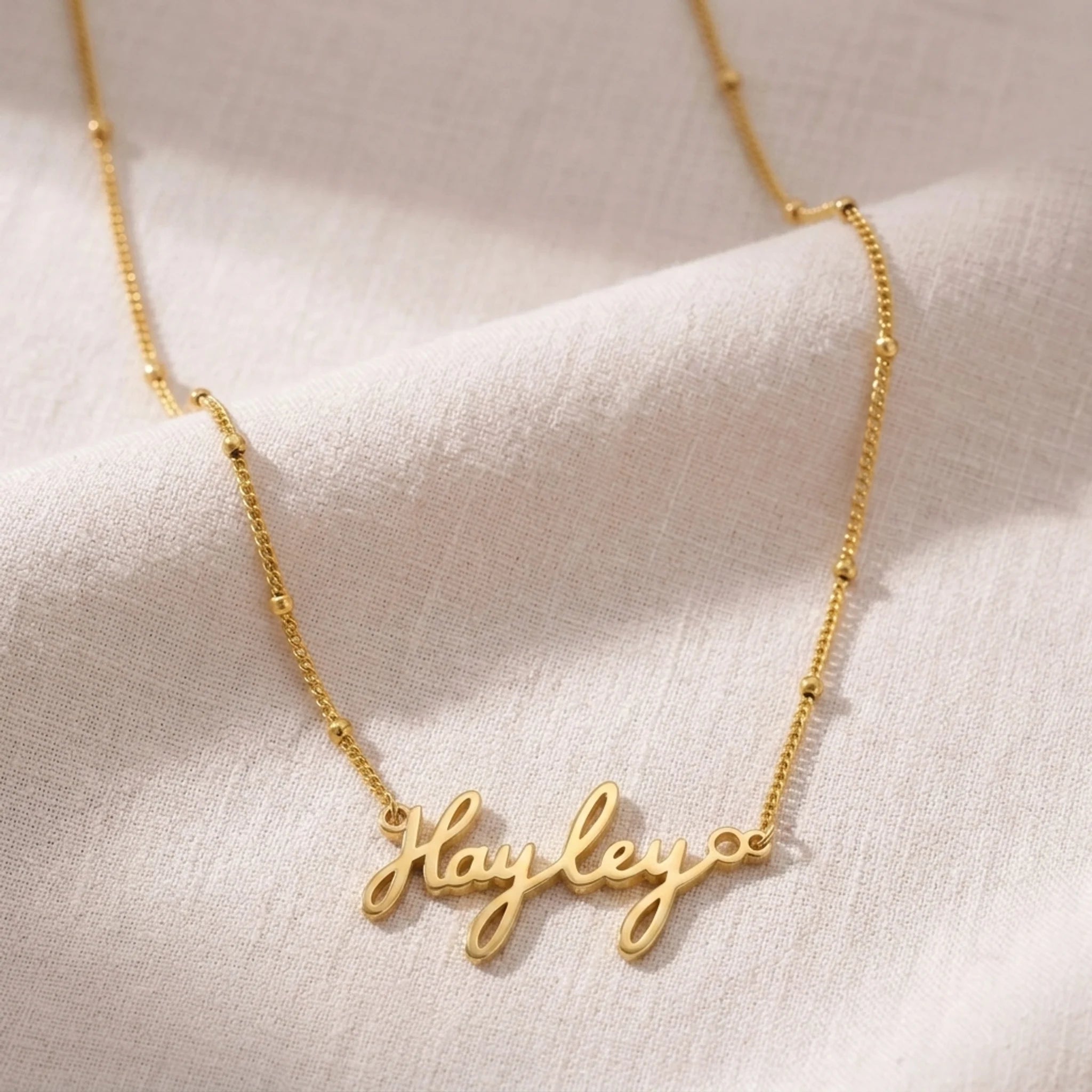 Hayley Name Necklace | 18ct Gold, Silver & Vermeil | Ready to Ship
