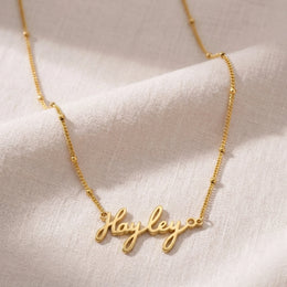 Hayley Name Necklace | 18ct Gold, Silver & Vermeil | Ready to Ship