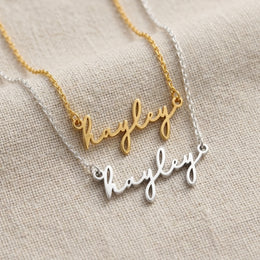 Hayley Name Necklace | 18ct Gold, Silver & Vermeil | Ready to Ship