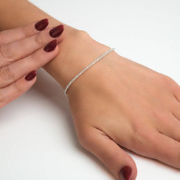White Cubic Zirconia Tennis Bracelet in 925 Sterling Silver