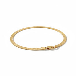 Greek Key Herringbone Bracelet in Silver or Gold – 18.5cm