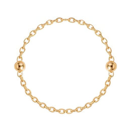 Satellite Ball Curb Chain in 18ct Gold or Sterling Silver – Fine Layering Chain 14" to 20"