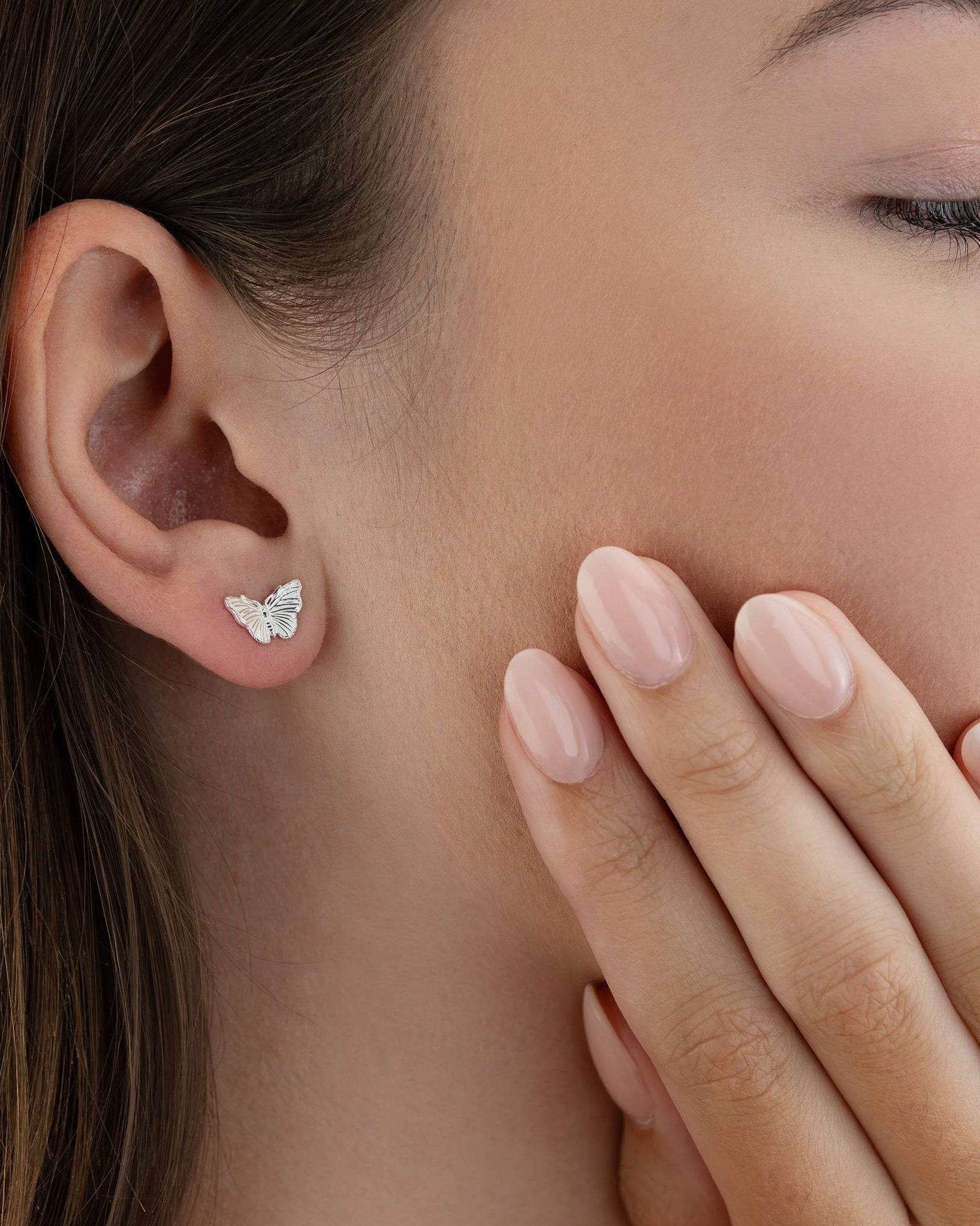 Earrings Admiral Butterfly Stud Earrings HBD Red Admiral Butterfly Stud Earrings – Nature-Inspired Hoops in Gold or Silver