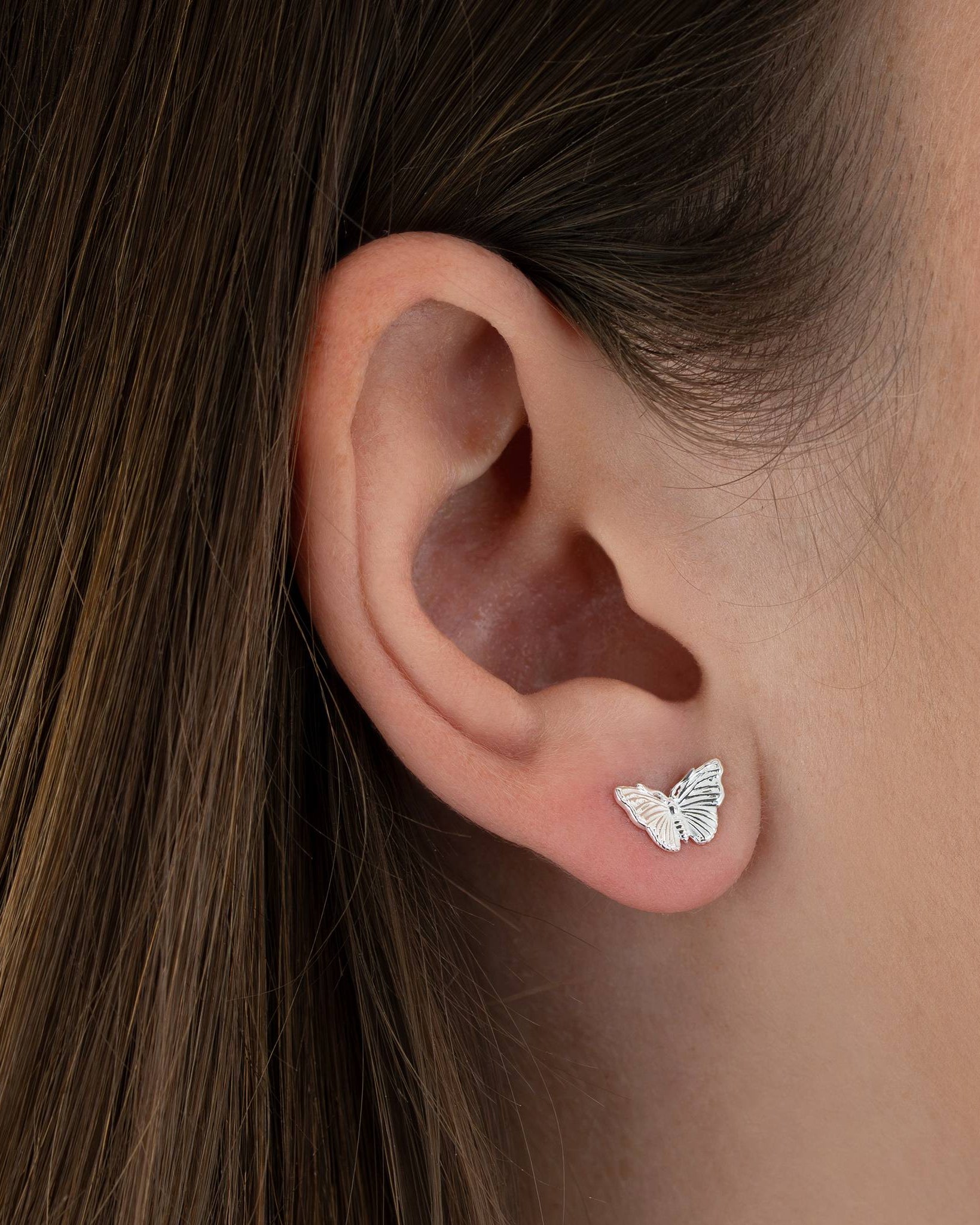 Earrings Admiral Butterfly Stud Earrings HBD Red Admiral Butterfly Stud Earrings – Nature-Inspired Hoops in Gold or Silver