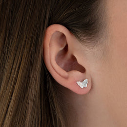 Red Admiral Butterfly Stud Earrings – Nature-Inspired Hoops in Gold or Silver