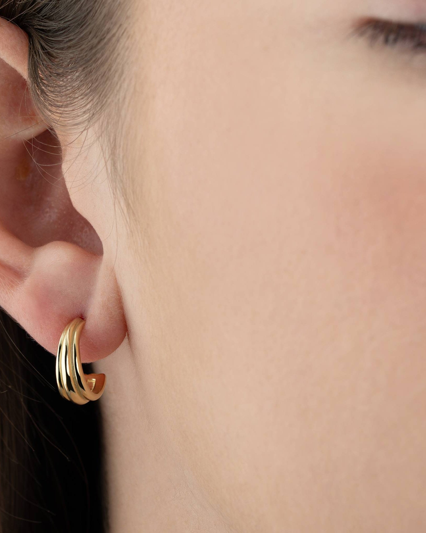 HeyBigDay Earrings Line Trio Hoop Stud Earrings