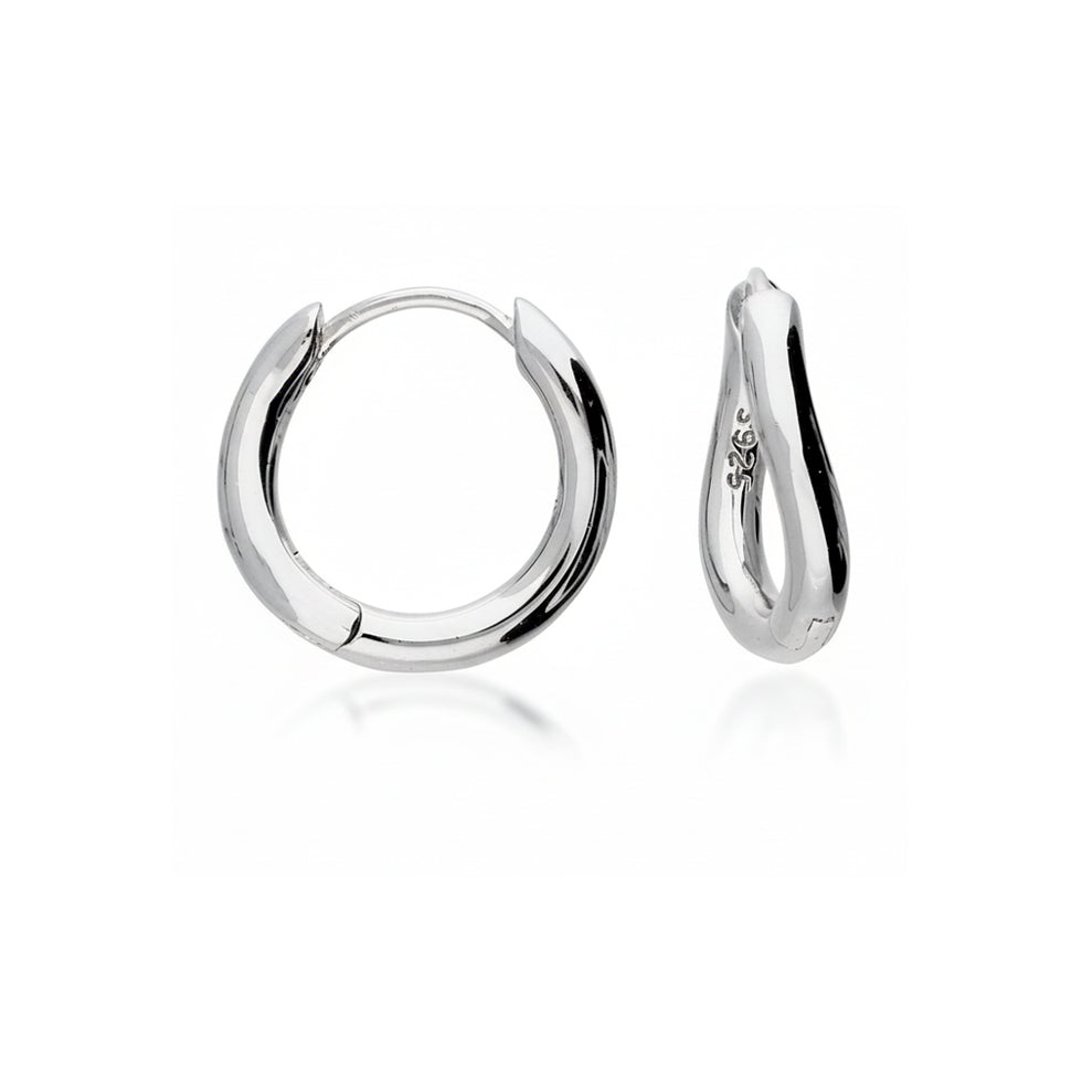 17mm Soft Twist Huggie Earrings in Silver or Gold