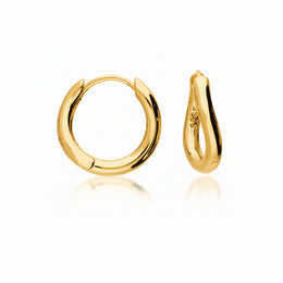 17mm Soft Twist Huggie Earrings in Silver or Gold