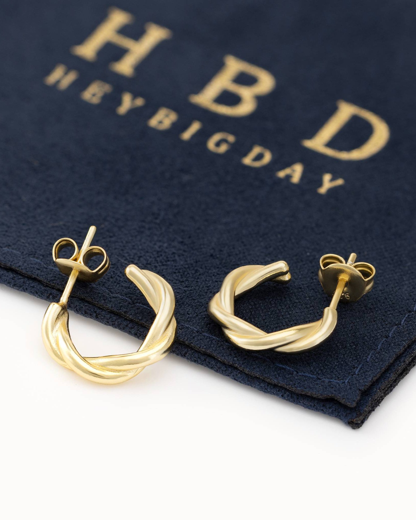 Earrings Twisted Hoop Stud Earrings HBD Twisted Hoop Stud Earrings – Sculptural Modern Hoops for Everyday Wear
