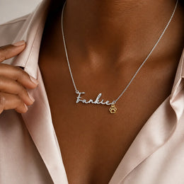 Personalised Name Necklace with Paw Charm | Dog & Cat Lover Gift