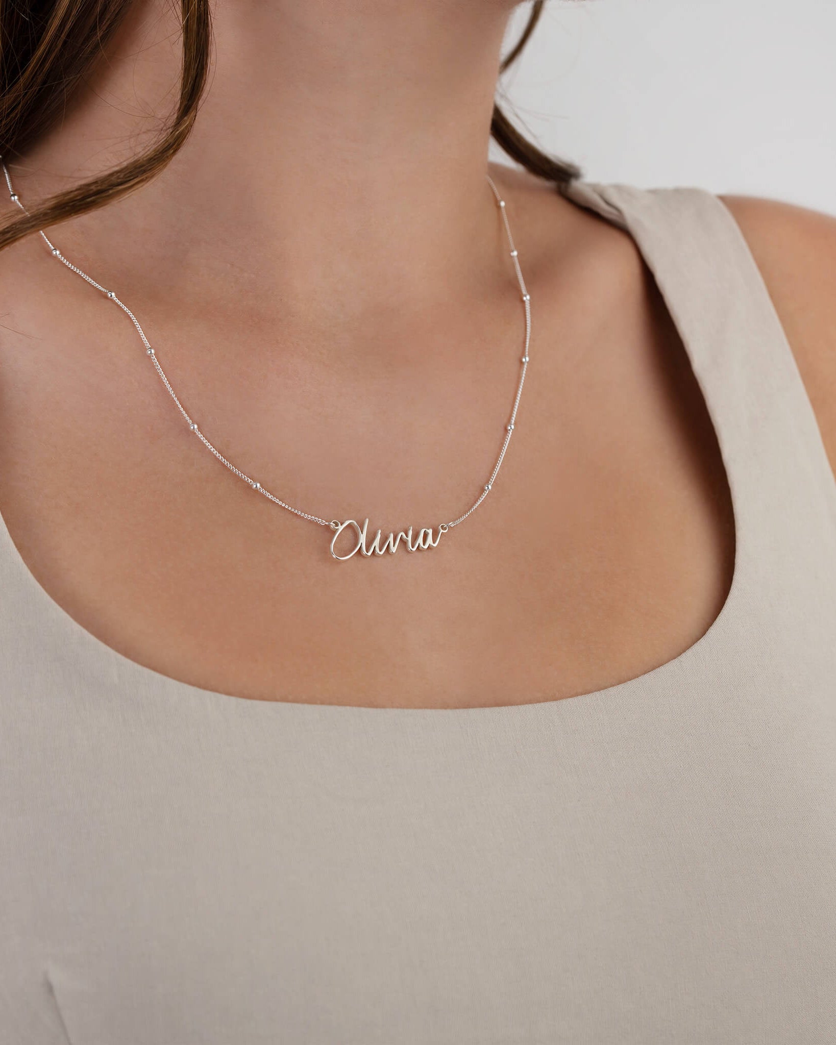 Necklace Custom Name Necklace – Gold, Silver & Vermeil HBD Custom Name Necklace – 9 Designs, 200+ Charms, 7 Lengths & 3 Chain Styles