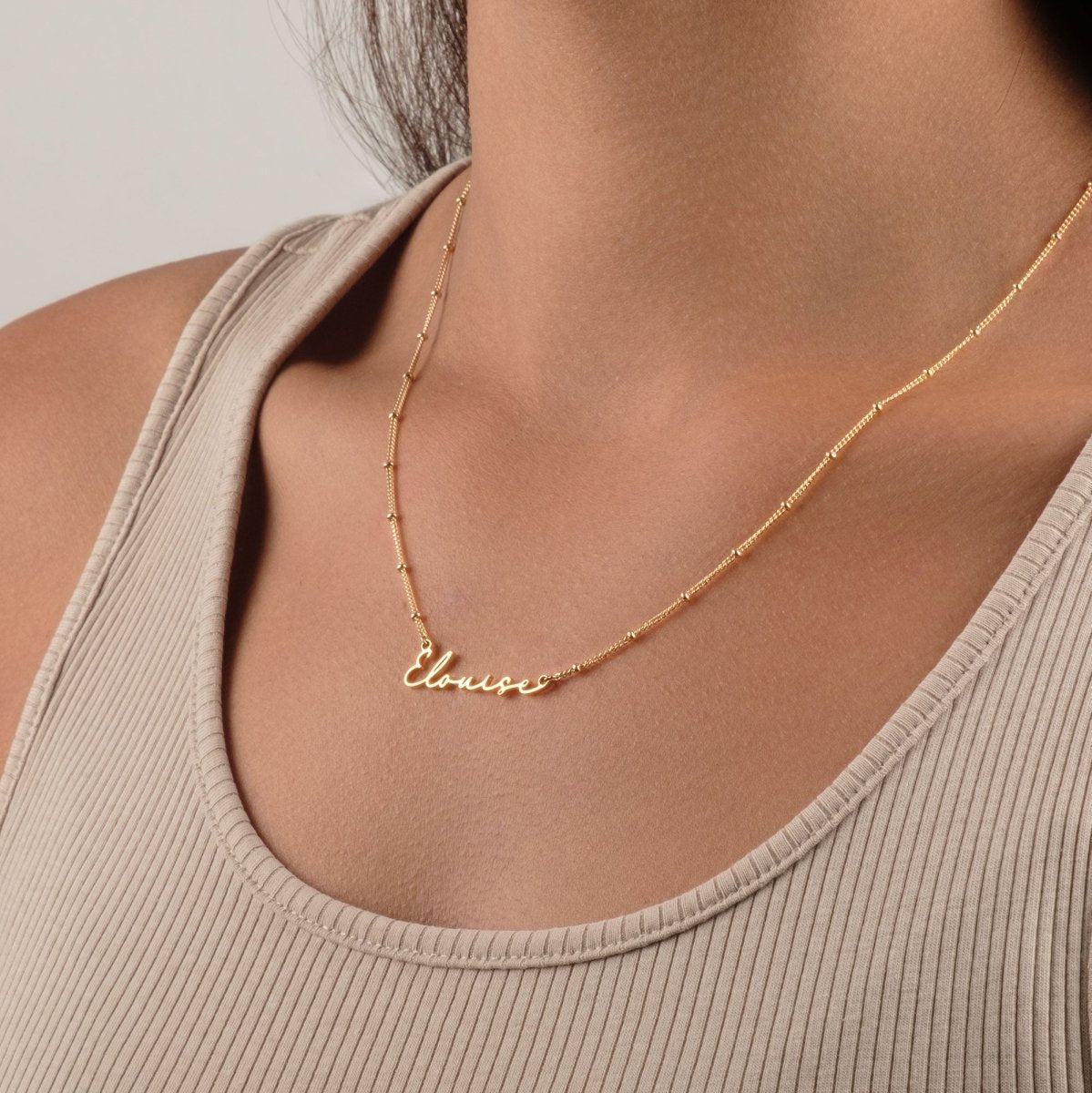 Necklace Elouise Name Necklace HBD Elouise Name Necklace in Gold or Silver – Elouise Script Name Necklace
