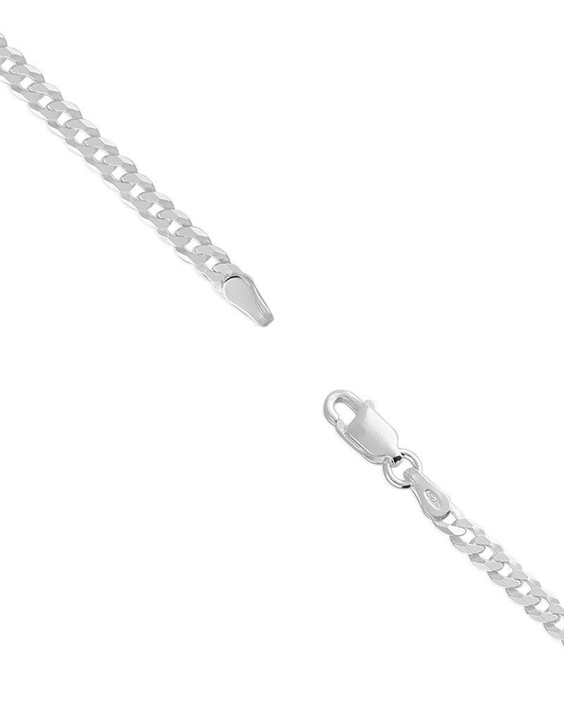 Necklace Flat Curb Chain HBD Sterling Silver Flat Curb Chain 46cm / 18in – 4mm