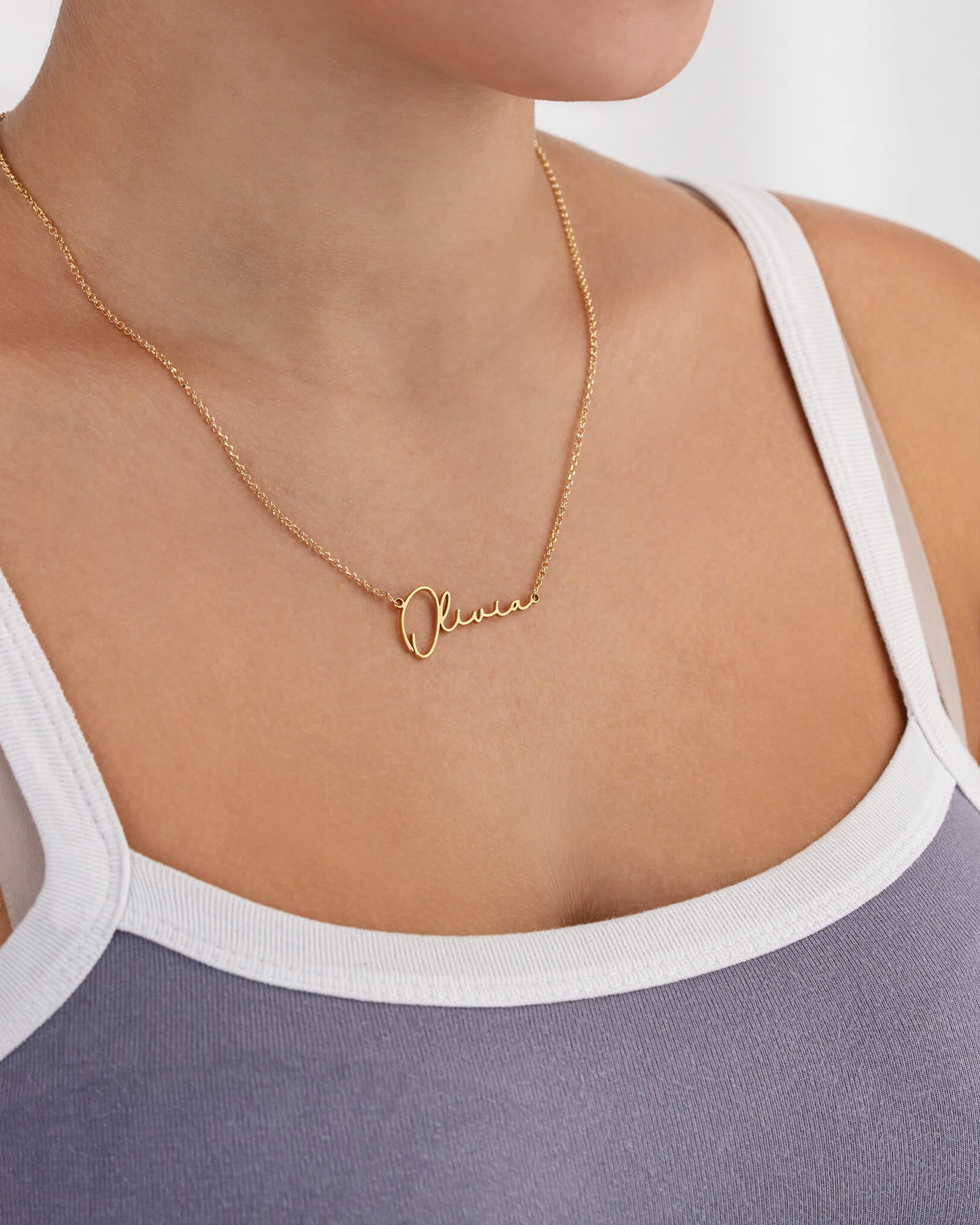 Gold Vermeil / Style 1 / 18" Inches Necklace Custom Name Necklace – Gold, Silver & Vermeil HBD Custom Name Necklace – 9 Designs, 200+ Charms, 7 Lengths & 3 Chain Styles