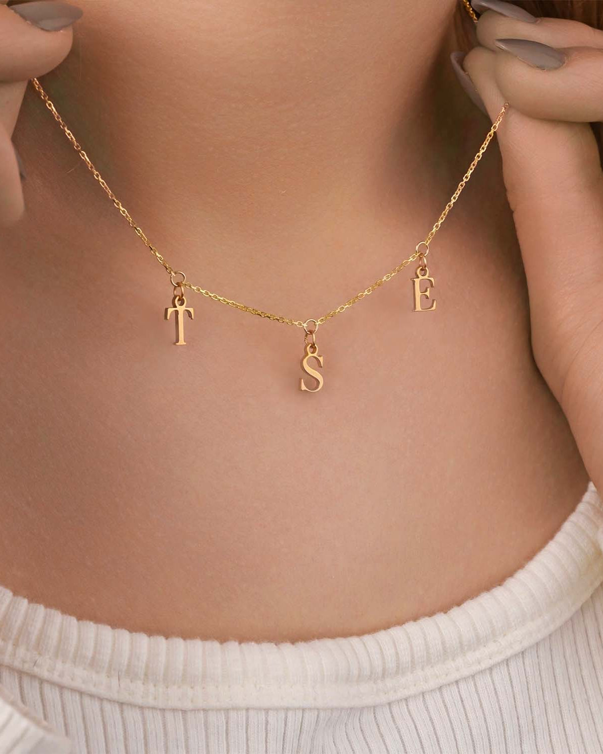 Necklace Multi Birthstone & Initial Necklace HBD Multi Birthstone Necklace - Add 1-8 Initials or Birthstones - Family Necklace