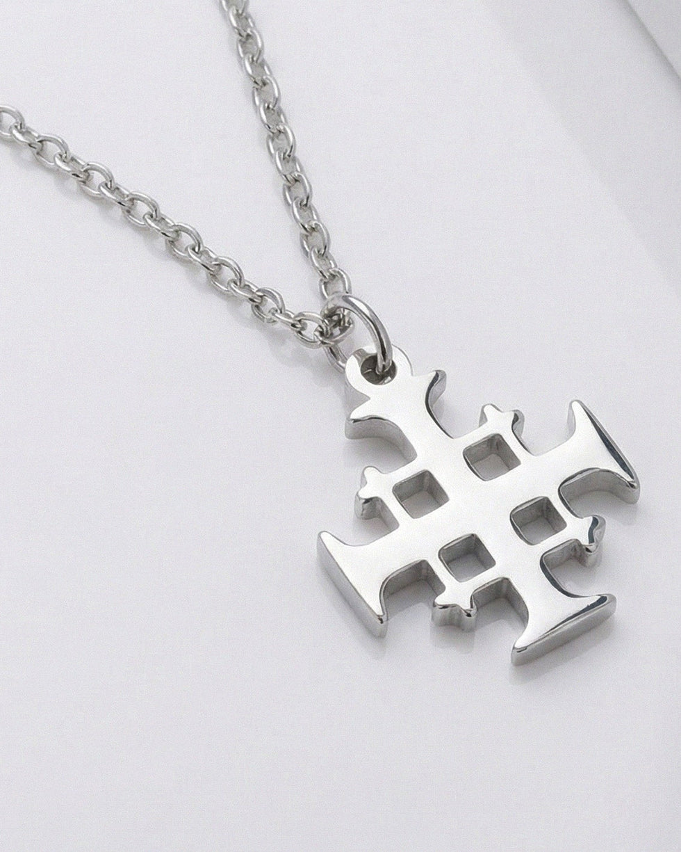 Jerusalem Cross Necklace in Gold or Silver – Cross Potent Pendant Necklace