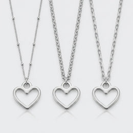 Heart Charm Necklace & Bracelet