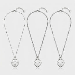 Heart Love Lock Charm Necklace & Bracelet