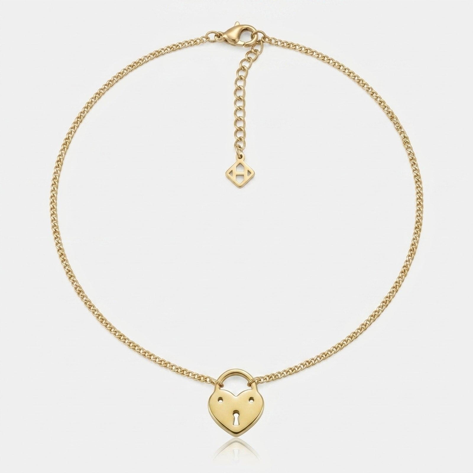 Heart Love Lock Charm Necklace & Bracelet