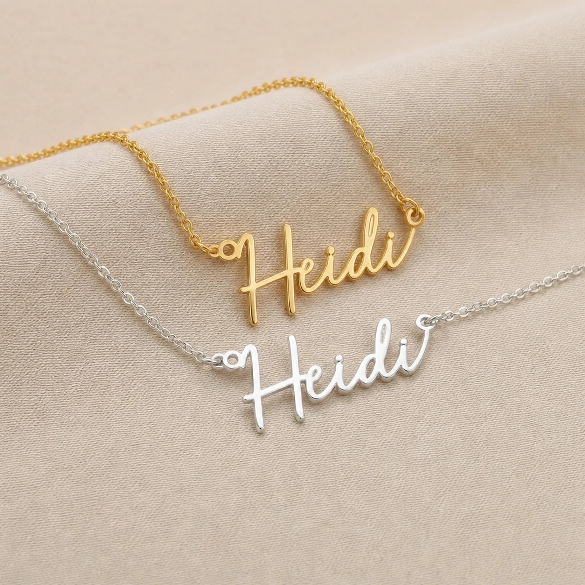 Heidi Name Necklace | 18ct Gold, Silver & Vermeil | Ready to Ship