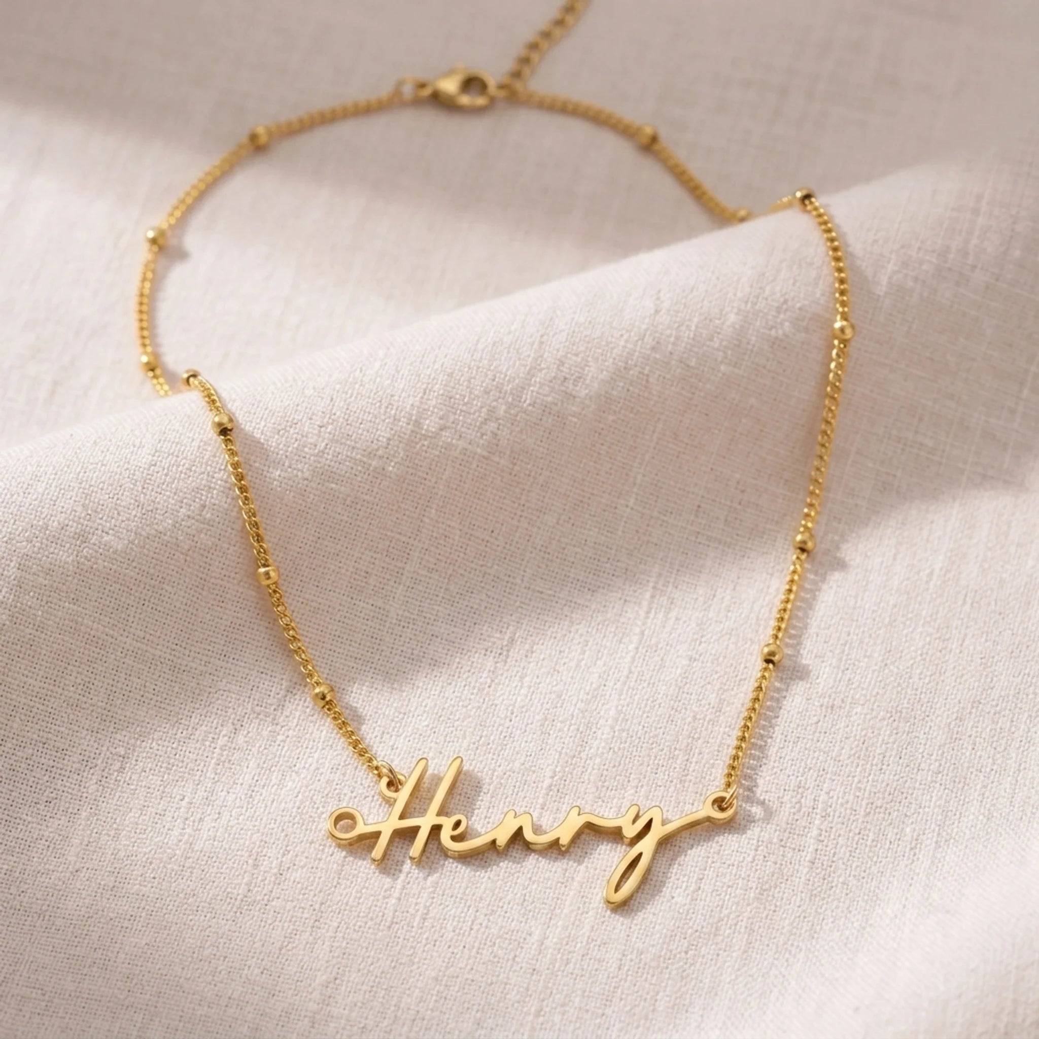 Henry Name Necklace | 18ct Gold, Silver & Vermeil | Ready to Ship