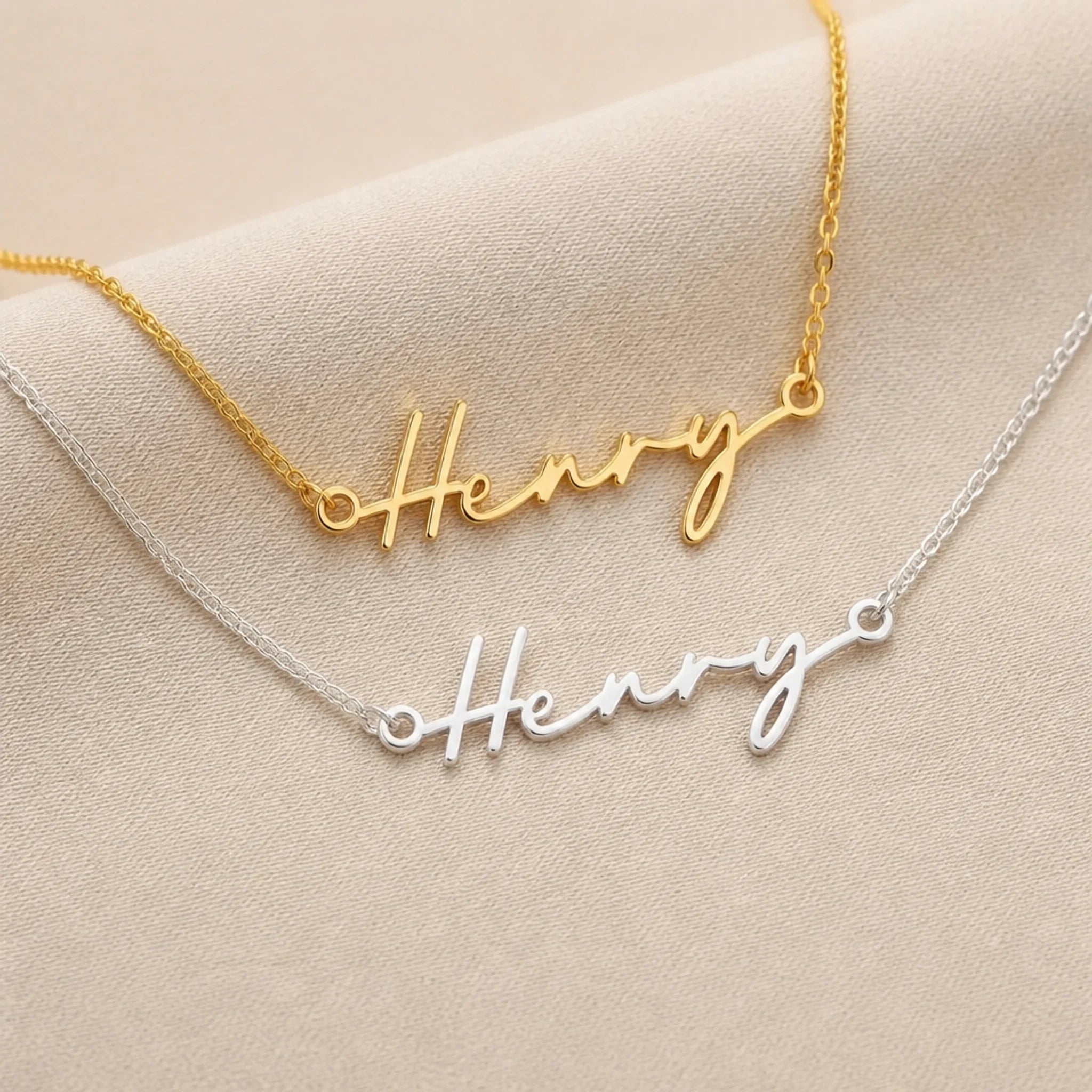 Henry Name Necklace | 18ct Gold, Silver & Vermeil | Ready to Ship