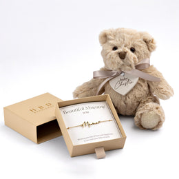 To the Beautiful Mum-to-Be Bracelet Set & Personalised Teddy Bear