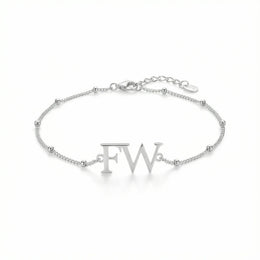 Initials Bracelet in 18K Gold or Sterling Silver in 3 Bracelet Styles